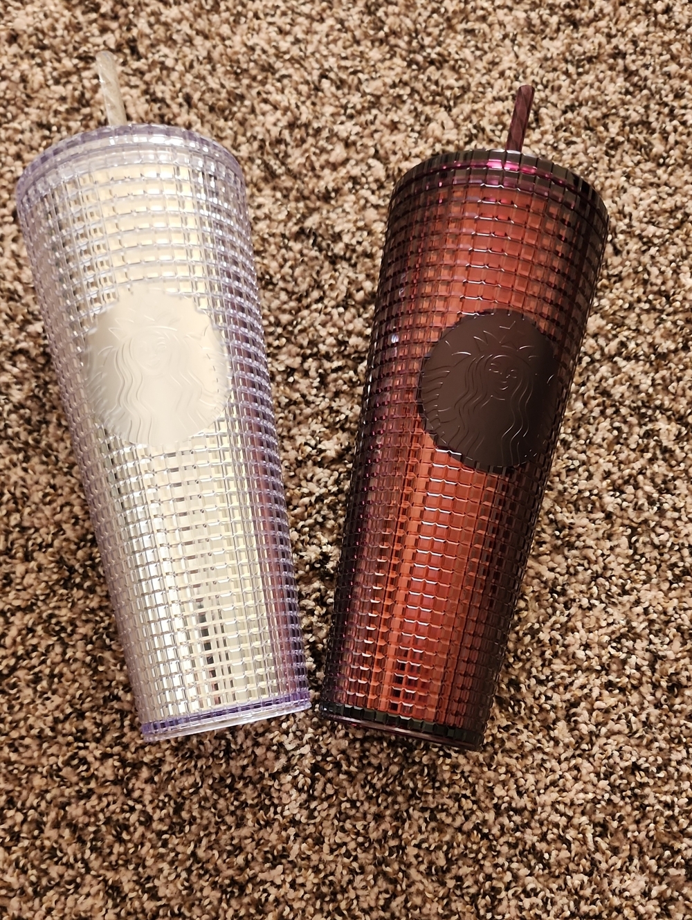 Starbucks Studded Cold Cups – Iridescent Lavender & Deep Wine